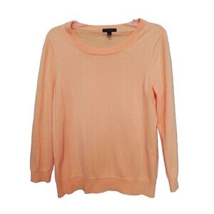 J. Crew Women's 100% Merino Wool Orange Pullover Sweater Size Large